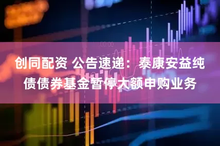 创同配资 公告速递：泰康安益纯债债券基金暂停大额申购业务